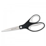 Westcott KleenEarth Soft Handle Scissors, 8" Long, 3.25" Cut Length, Black/Gray Straight Handle ACM15588