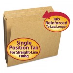 Smead Kraft File Folders, Straight Cut, Reinforced Top Tab, Letter, Kraft, 100/Box SMD10710