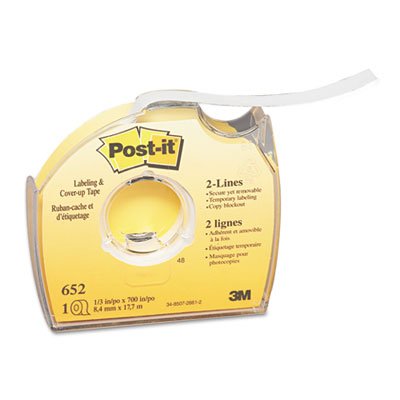 Post-It Labeling & Cover-Up Tape, Non-Refillable, 1/3" x 700" Roll MMM652