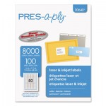 PRES-a-ply Labels, Inkjet/Laser Printers, 0.5 x 1.75, White, 80/Sheet, 100 Sheets/Pack AVE30640