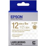 Epson LabelWorks Clear LK Tape Cartridge ~1/2" Gold on Clear LK-4TKN