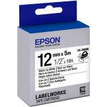 Epson LabelWorks Iron on (Fabric) LK Tape Cartridge ~1/2" Black on White LK-4WBQ