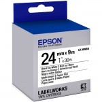 Epson LabelWorks Matte Paper LK Tape Cartridge ~1" Black on White LK-6WBB