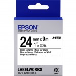 Epson LabelWorks Standard LK Tape Cartridge ~1" Black on White LK-6WBN
