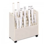 Safco Laminate Mobile Roll Files, 50 Compartments, 30-1/4w x 15-3/4d x 29-1/4h, Putty SAF3083