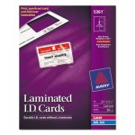 Avery Laminated Laser/Inkjet ID Cards, 2 1/4 x 3 1/2, White, 30/Box AVE5361