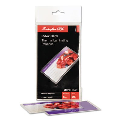 Swingline Gbc Laminating Pouches, 5 mil, 5 1/2 x 3 1/2, Index Card Size, 25/Pack SWI3202002