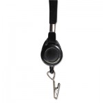 Advantus Lanyards with Retractable ID Reels, Clip Style, 34" Long, Black, 12/Carton AVT75549