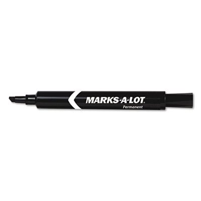 Marks-A-Lot Large Desk Style Permanent Marker, Chisel Tip, Black, Dozen AVE08888