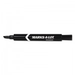 Marks-A-Lot Large Desk Style Permanent Marker, Chisel Tip, Black, Dozen AVE08888
