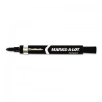 Marks-A-Lot Large Desk Style Permanent Marker, Bullet Tip, Black, Dozen AVE24878
