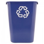 295773 Large Deskside Recycle Container w/Symbol, Rectangular, Plastic, 41.25qt, Blue RCP295773BE
