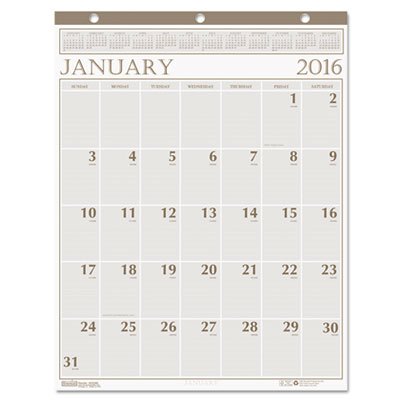 House of Doolittle Large Print Monthly Wall Calendar in Punched Leatherette Binding, 20 x 26, 2016 HOD380