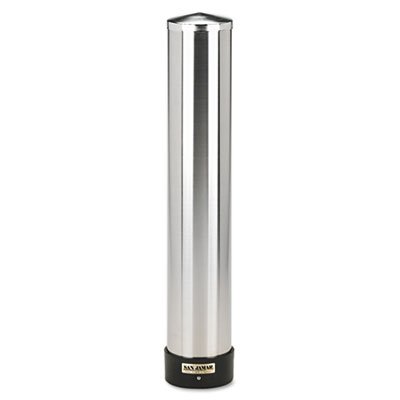 San Jamar Large Water Cup Dispenser w/Removable Cap, Wall Mounted, Stainless Steel SJMC3400P