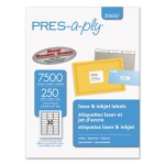 PRES-a-ply Laser Address Labels, 1 x 2 5/8, White, 7500/Box AVE30606