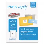 PRES-a-ply Laser Address Labels, 3 1/3 x 4, White, 600/Box AVE30604