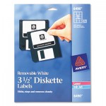 Avery Laser/Inkjet 3.5" Diskette Labels, White, 375/Pack AVE6490