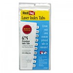 Redi-Tag Laser Printable Index Tabs, 1/12-Cut Tabs, White, 0.44" Wide, 675/Pack RTG39000