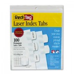 Redi-Tag Laser Printable Index Tabs, 1 1/8 Inch, White, 100/Pack RTG33117