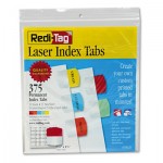 Redi-Tag Laser Printable Index Tabs, 1 1/8 x 1 1/4, 5 Colors, 375/Pack RTG39020