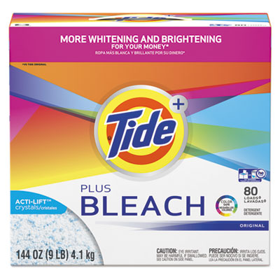 Tide 84998 Laundry Detergent with Bleach, Original Scent, Powder, 144 oz Box, 2/Carton PGC84998CT