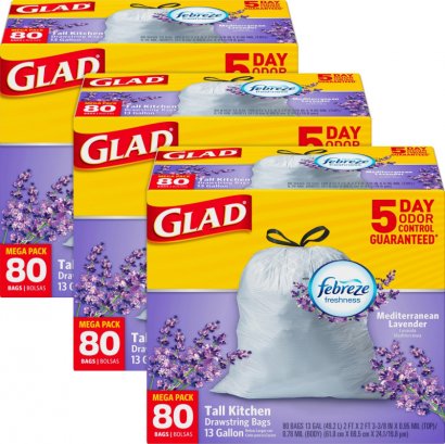 Glad Lavender Scent 13-gal Kitchen Trash Bags 78902CT