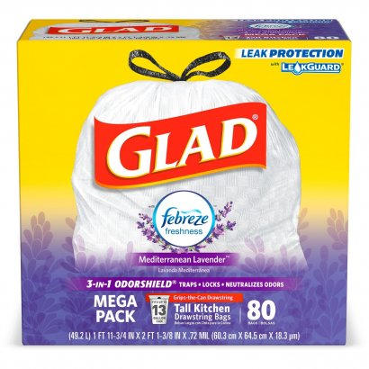 Glad Lavender Scent 13-gal Kitchen Trash Bags 78902PL