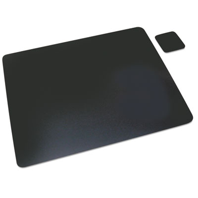Artistic Leather Desk Pad w/Coaster, 19 x 24, Black AOP1924LE