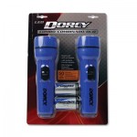 Dorcy LED Flashlight Pack, 1 D Battery (Included), Blue, 2/Pack DCY412594