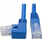 Tripp Lite Left-Angle Cat6 UTP Patch Cable (RJ45) - 1 ft., M/M, Gigabit, Molded, Blue N204-001-BL-LA