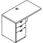 Lacasse Left Executive Return Low Profile - 3-Drawer 72KUF2448RE