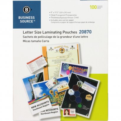 Business Source Letter-size Laminating Pouch 20870