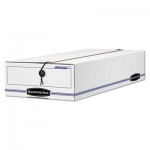 Bankers Box LIBERTY Check/Deposit Slip Storage Box, 9 x 23 x 4, White/Blue, 12/Carton FEL00002