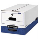 Bankers Box LIBERTY Heavy-Duty Strength Storage Box, Letter, 12 x 24 x 10, White/Blue, 12/CT FEL00011