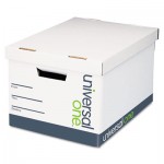UNV95221 Lift-Off Lid File Storage Box, Legal, Fiberboard, White, 12/Carton UNV95221
