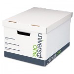 UNV95220 Lift-Off Lid File Storage Box, Letter, Fiberboard, White, 12/Carton UNV95220