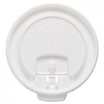 DLX10R-00007 Liftbk & Lock Tab Cup Lids for Foam Cups, Fits 10oz Cups, White, 2000/Carton SCCDLX10R