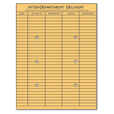 UNV63568 Light Brown Kraft String & Button Interoffice Envelope, 10 x 13, 100/Box UNV63568