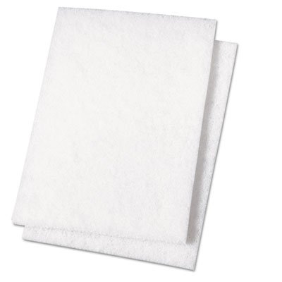 98 Light Duty Scour Pad, White, 6 x 9, 20/Carton BWK198