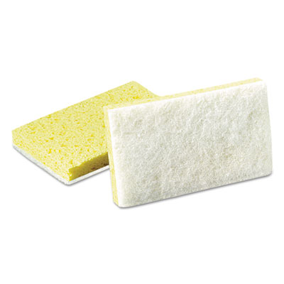 Scotch-Brite Light-Duty Scrubbing Sponge, #63, 3 1/2 x 5 5/8, Yellow/White MMM08251