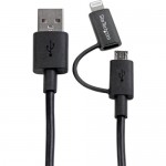 Lightning or Micro USB to USB cable - 1m (3ft), black LTUB1MBK