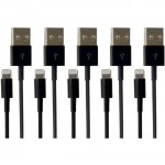 VisionTek Lightning to USB Black Charge & Sync One Meter Cable 5 Pack 900784