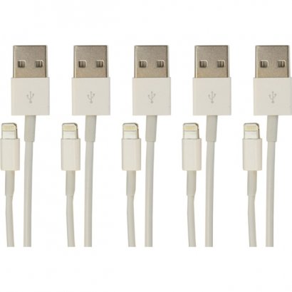 VisionTek Lightning to USB White Charge & Sync One Meter Cable 5 Pack 900759