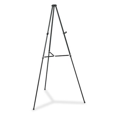 Quartet Lightweight Telescoping Tripod Easel, Adjusts 38" to 66" High, Aluminum, Black QRT51E