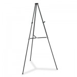 Quartet Lightweight Telescoping Tripod Easel, Adjusts 38" to 66" High, Aluminum, Black QRT51E