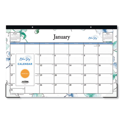 Blue Sky BLS100024 Lindley Desk Pad, 17 x 11, Clear Corners, 2021 BLS100024