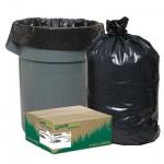 Earthsense Commercial Linear Low Density Recycled Can Liners, 60 gal, 1.25 mil, 38" x 58", Black, 100/Carton WBIRNW6050