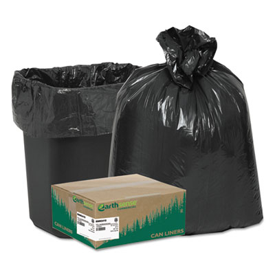 Earthsense Commercial Linear Low Density Recycled Can Liners, 10 gal, 0.85 mil, 24" x 23", Black, 500/Carton WBIRNW2410