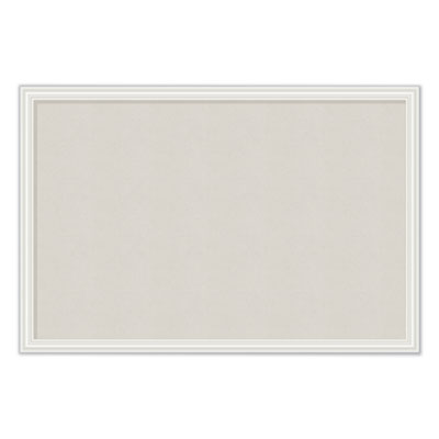 U Brands 2074U00-01 Linen Bulletin Board with Decor Frame, 30 x 20, Natural Surface/White Frame UBR2074U0001