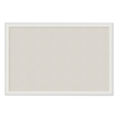 U Brands 2074U00-01 Linen Bulletin Board with Decor Frame, 30 x 20, Natural Surface/White Frame UBR2074U0001